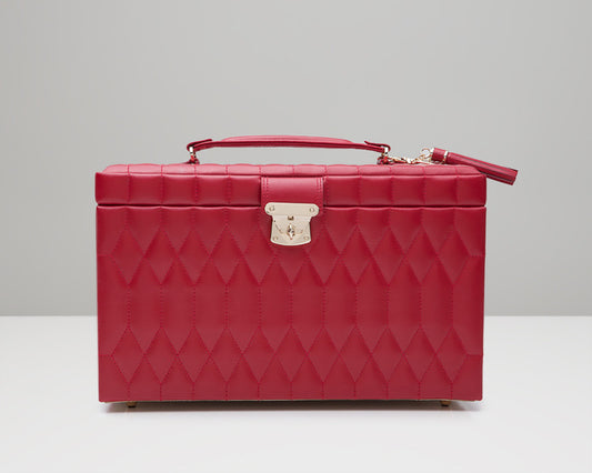 WOLF 329672 Caroline Red Quilted Large Jewelry Case