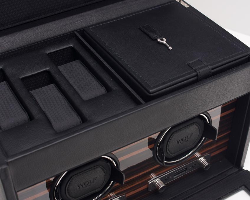 WOLF 457256 Roadster Double Watch Winder With Watch Storage