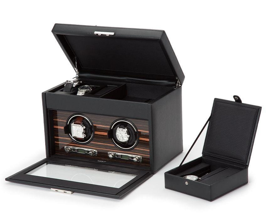 WOLF 457256 Roadster Double Watch Winder With Watch Storage
