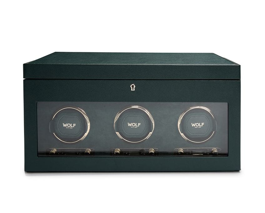 WOLF British Racing Green Triple Watch Winder 792341