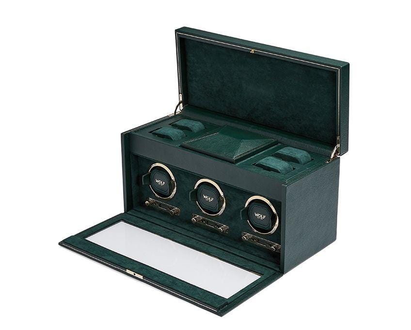 WOLF British Racing Green Triple Watch Winder 792341