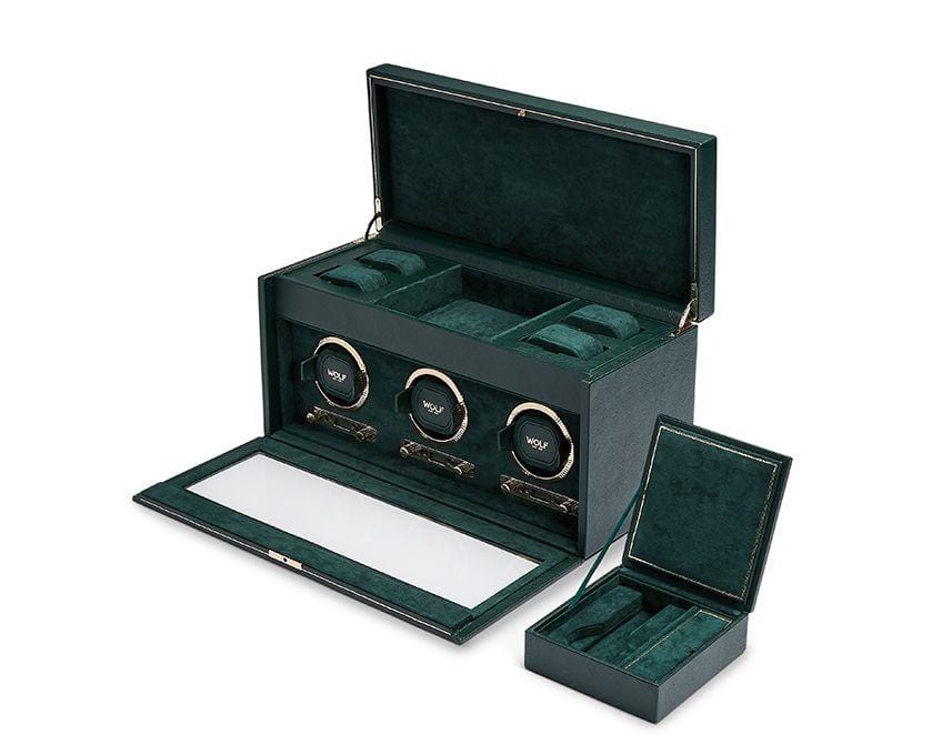 WOLF British Racing Green Triple Watch Winder 792341