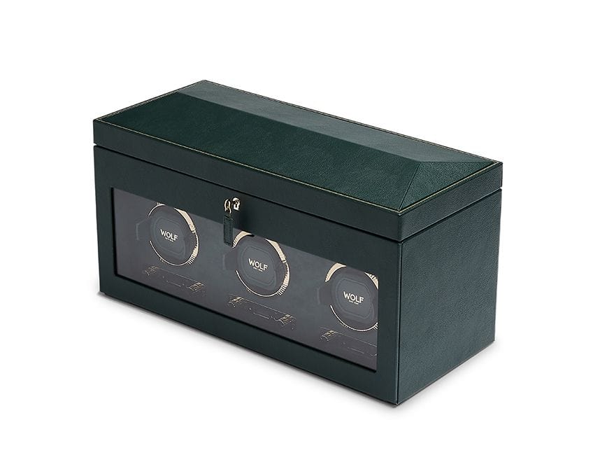 WOLF British Racing Green Triple Watch Winder 792341