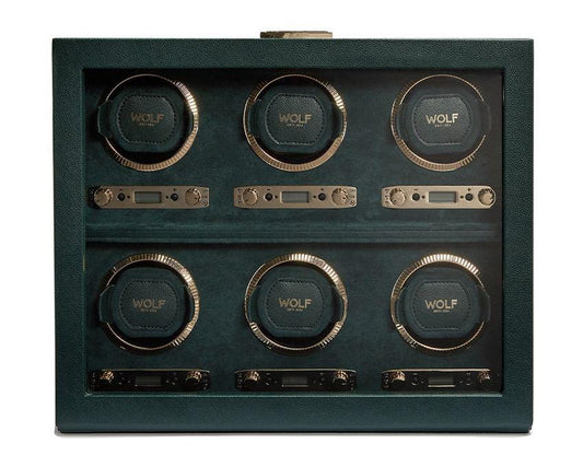 WOLF British Racing Green 6 Piece Watch Winder 792441