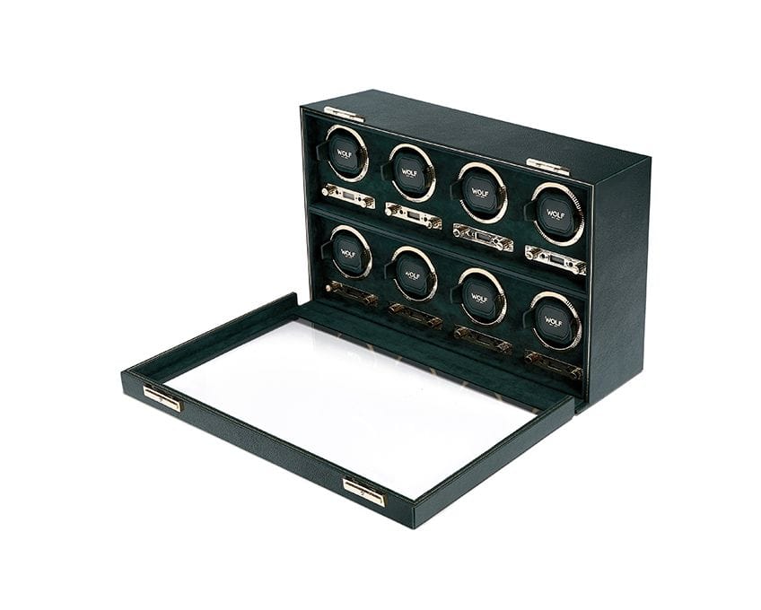 WOLF British Racing Green 8 Piece Watch Winder 792541