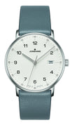 Junghans Form Quarz 39mm Grey Leather Strap Men's Watch 041/4885.00