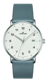 Junghans Form Quarz 39mm Grey Leather Strap Men's Watch 041/4885.00