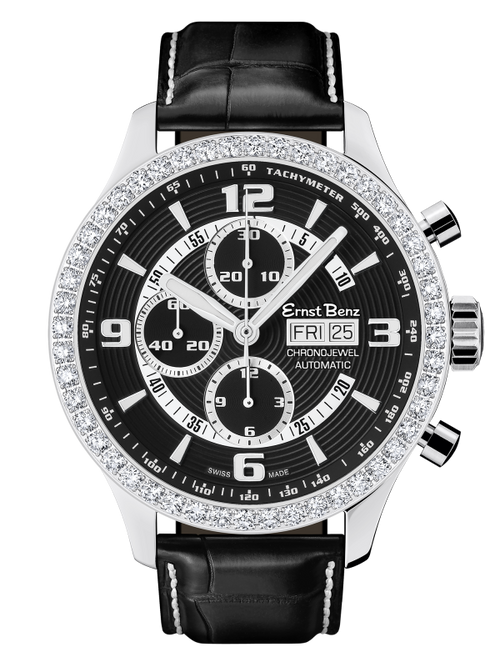 Ernst Benz ChronoJewel Contemporary 3.5 Karats Diamond Bezel 47mm Men's Watch GC10121D
