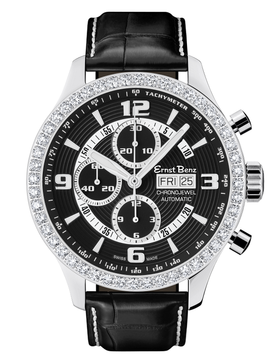 Ernst Benz ChronoJewel Contemporary 3.5 Karats Diamond Bezel 47mm Men's Watch GC10121D