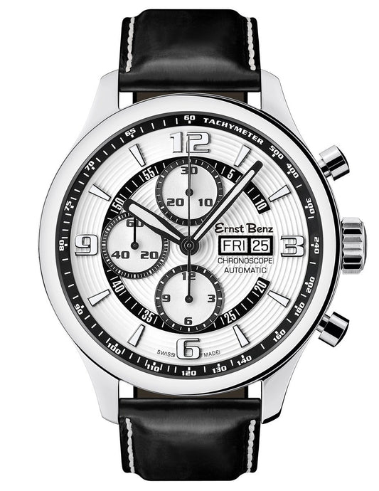 Ernst Benz GC10125 Mens Watch Chronoscope Contemporary 47mm White Dial