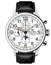Ernst Benz GC10312 Men's Automatic Watch 47mm ChronoLunar White Dial Black Matte Leather Strap Swiss Made