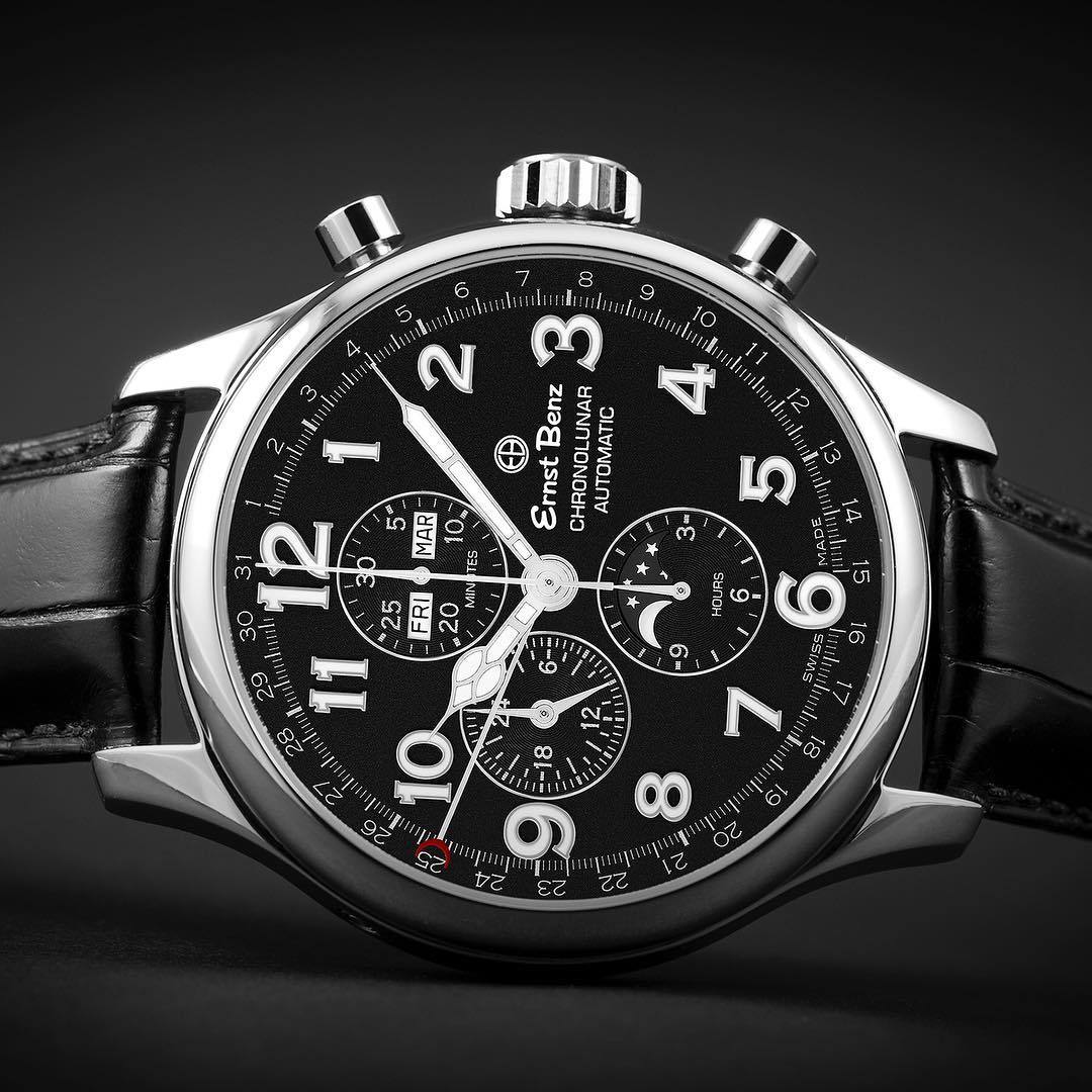 Ernst Benz Chronolunar Officer 47mm Automatic Men's Watch GC10381