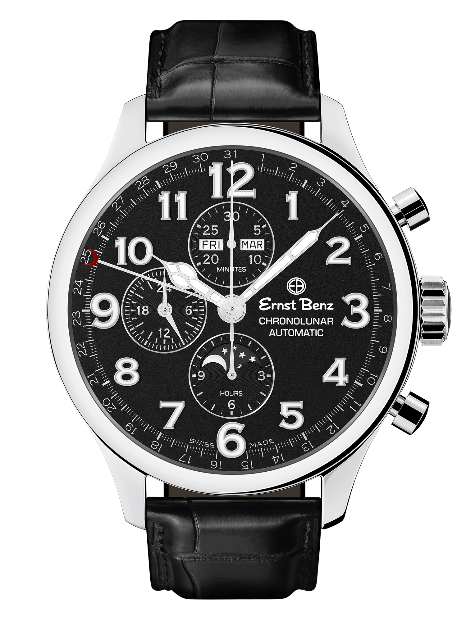 Ernst Benz Chronolunar Officer 47mm Automatic Men's Watch GC10381