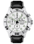 Ernst Benz Chronodiver 47mm White Dial Black Leather Band Men's Watch GC10722