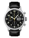 Ernst Benz Chronoscope 44mm Black Leather Band Men's Automatic Watch GC40111