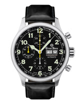 Ernst Benz Chronoscope 44mm Black Leather Band Men's Automatic Watch GC40111