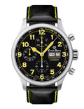 Ernst Benz Chronoscope 44mm Black - Yellow Chronograph Men's Watch GC40117