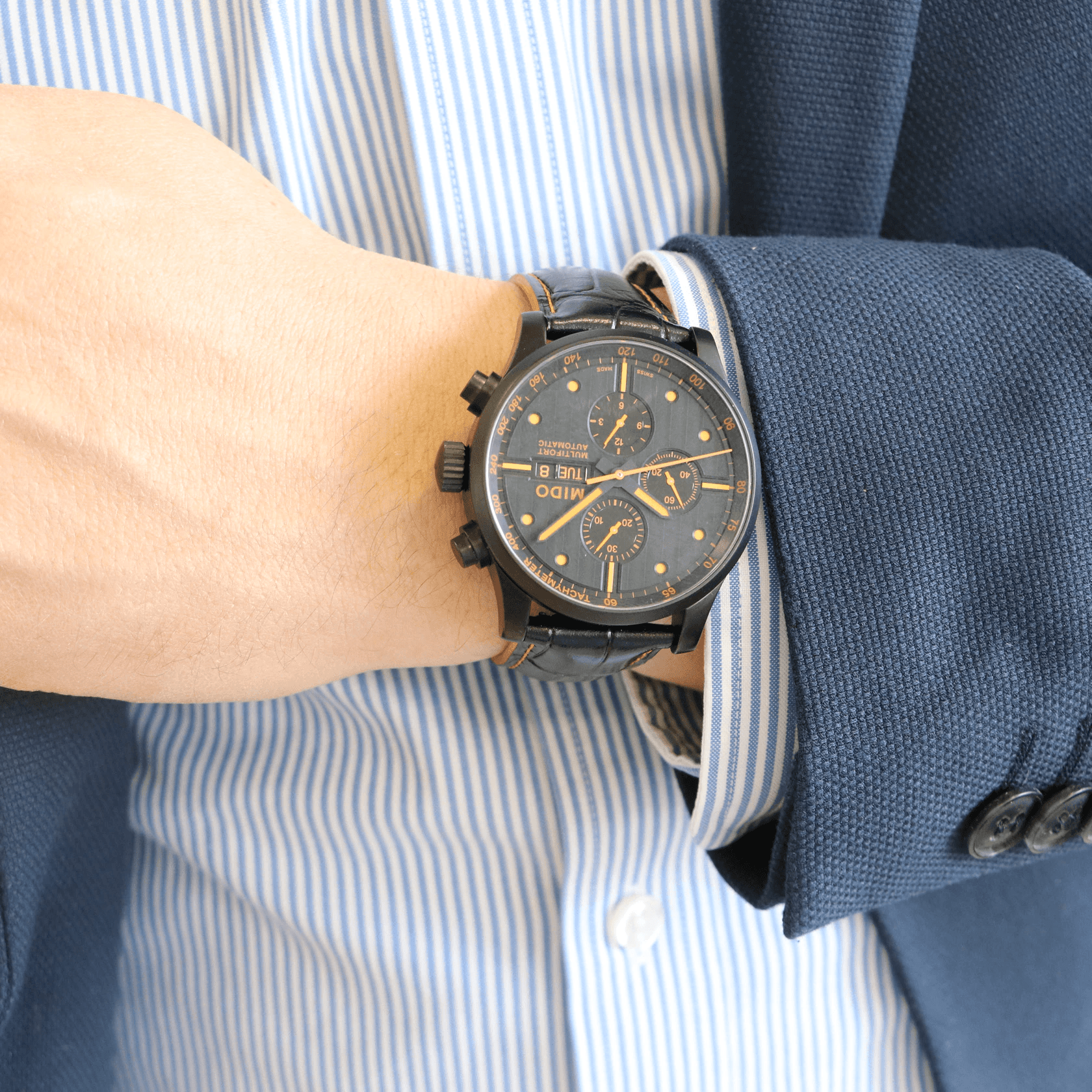 Mido Multifort Special Edition Chrono Black PVD Case Men's Watch M0056143605122