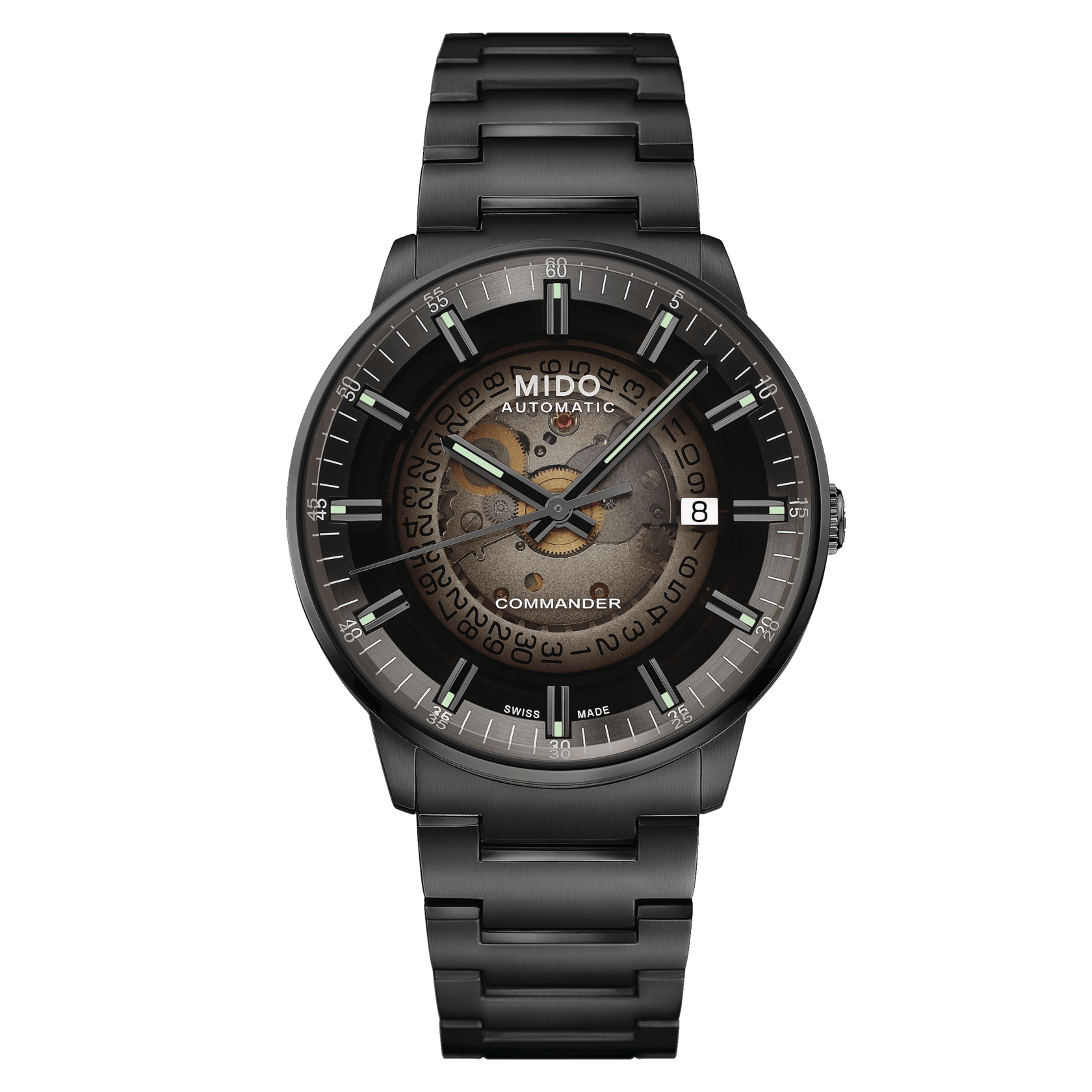 Mido Commander Gradient Automatic Black PVD Skeleton Dial Men's Watch M0214073341100