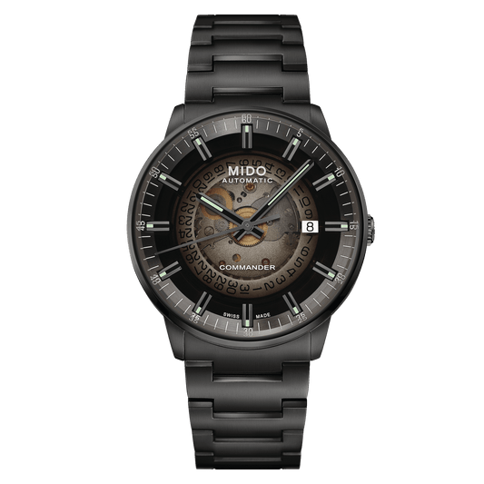 Mido Commander Gradient Automatic Black PVD Skeleton Dial Men's Watch M0214073341100