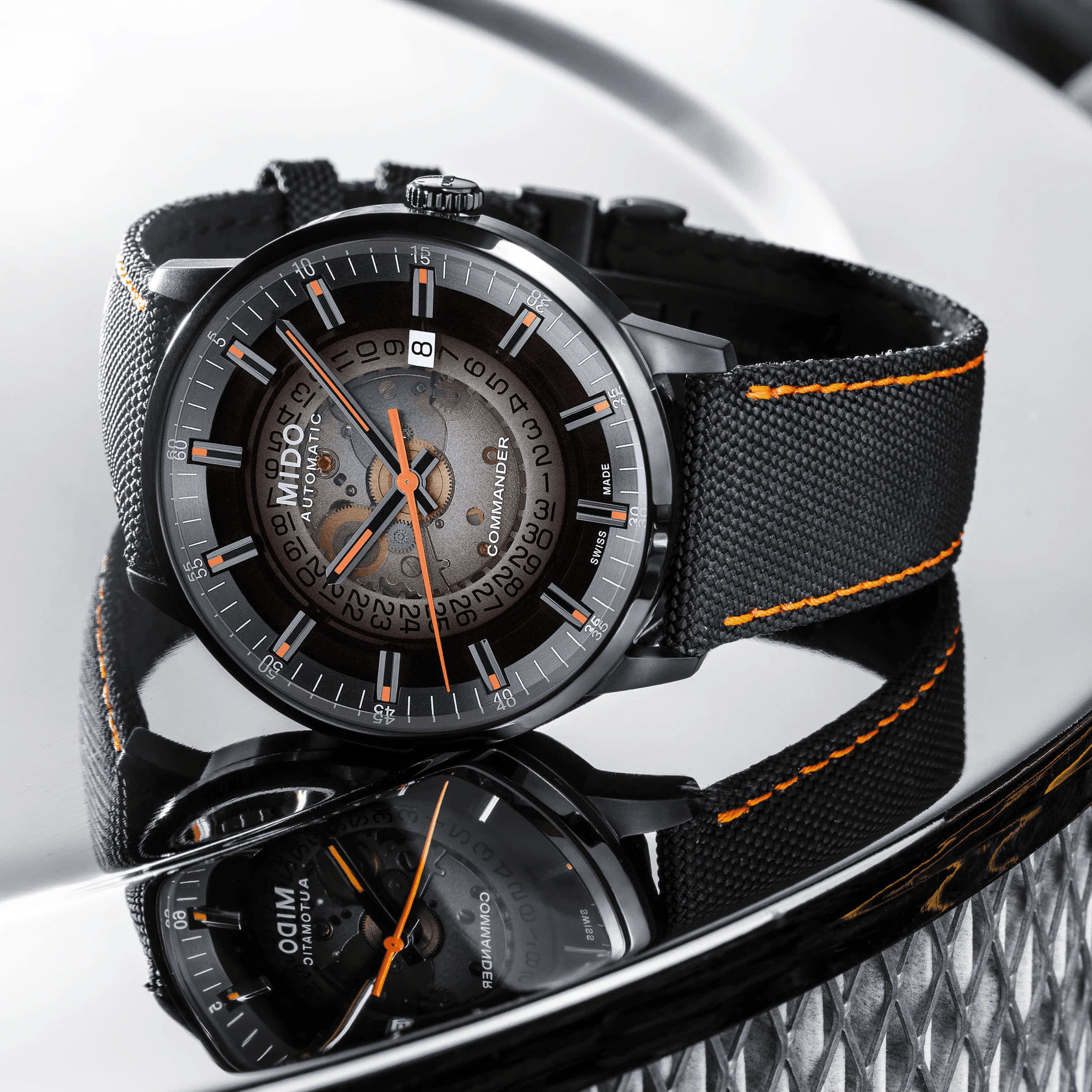 Mido Commander Gradient Black PVD Skeleton Dial Men's Watch M0214073741100