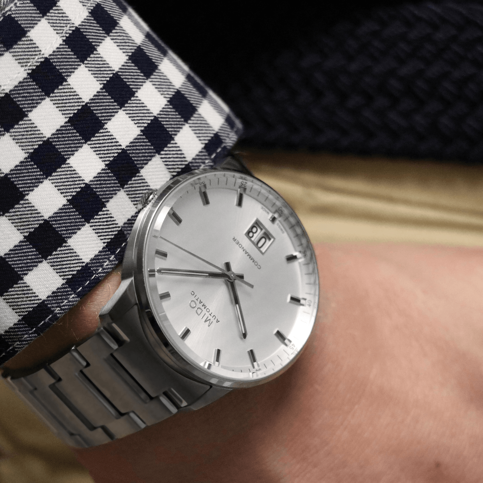 Mido Commander Big Date Silver Dial Steel Men's Watch M0216261103100