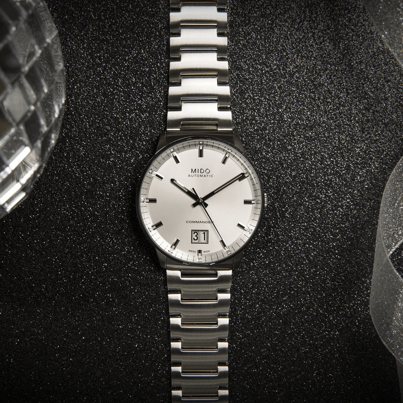 Mido Commander Big Date Silver Dial Steel Men's Watch M0216261103100