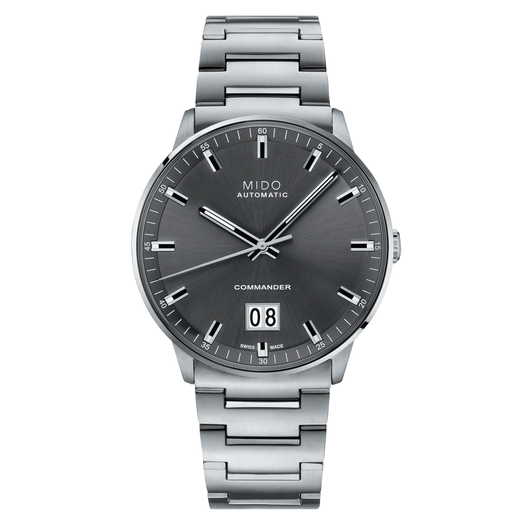 Mido Commander Big Date Anthracite Dial Steel Men's Watch M0216261106100