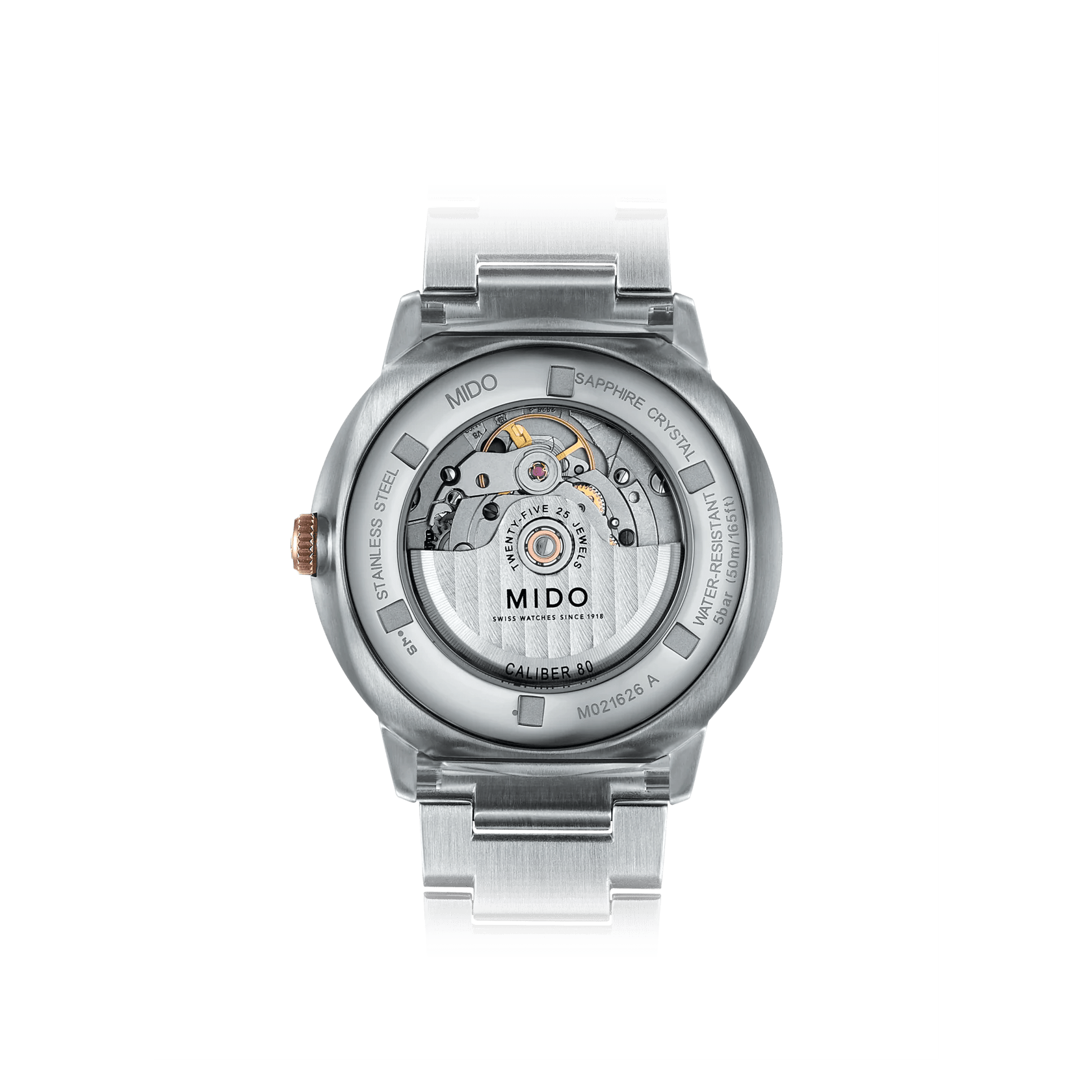Mido Commander Big Date Silver Dial Two-Tone Steel Men's Watch M0216262203100