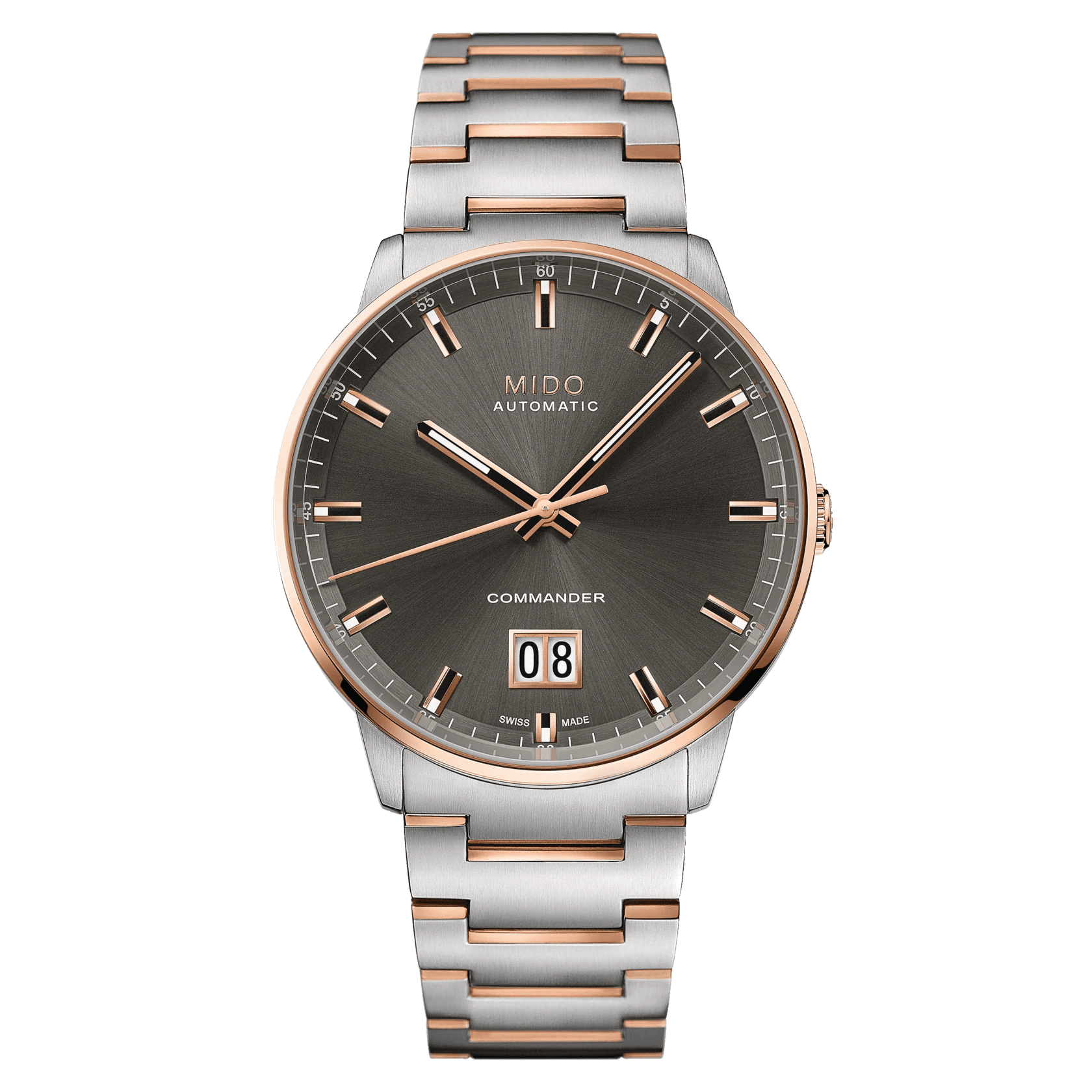 Mido Commander Big Date Anthracite Dial Two-Tone Steel Men's Watch M0216262206100