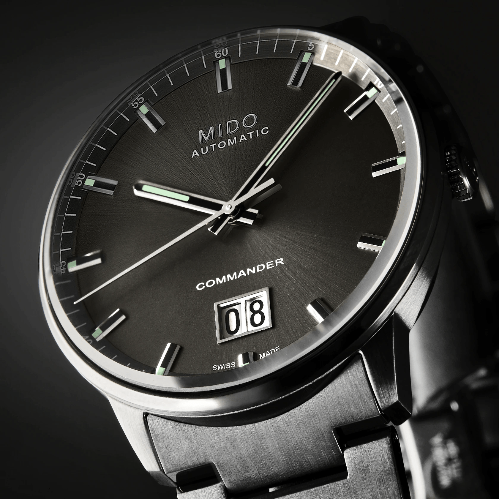 Mido Commander Big Date Anthracite PVD Steel Men's Watch M0216263306100