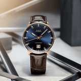 Mido Commander Big Date Rose Gold Blue Dial Men's Watch M0216263604100