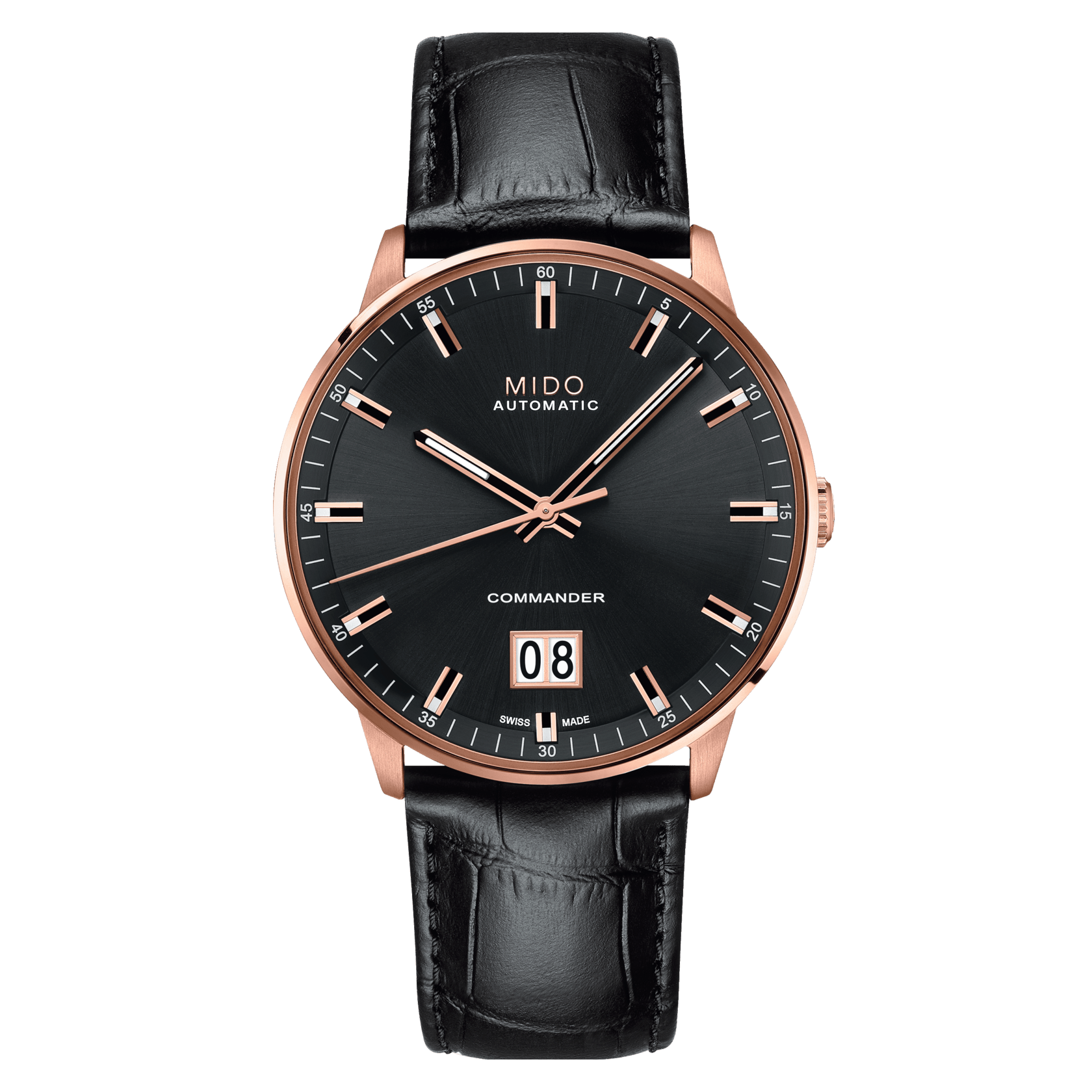 Mido Commander Big Date Rose Gold-Black Men's Watch M0216263605100