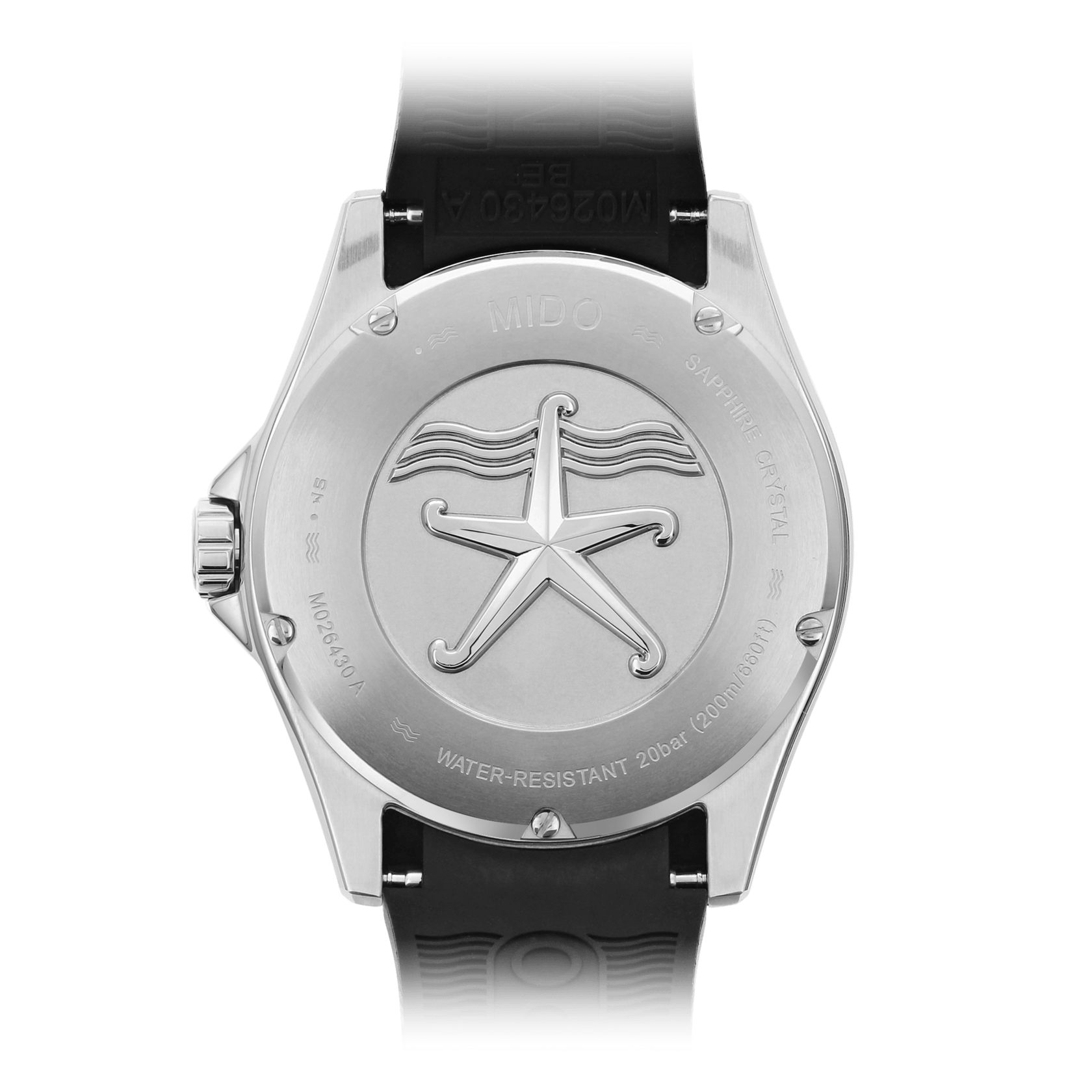 Mido Ocean Star 200 Black Dial Black Strap Men's Watch M0264301705100