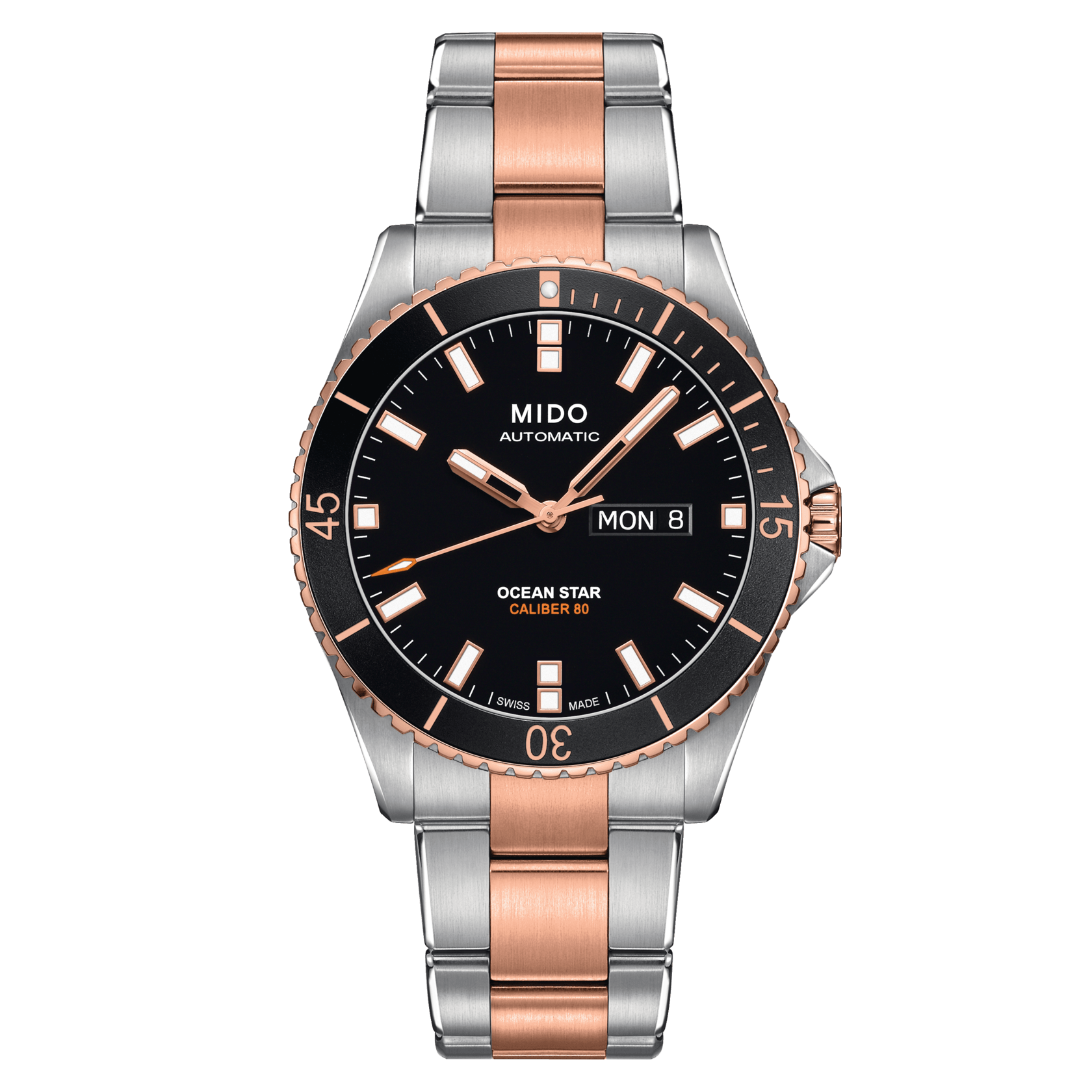 Mido Ocean Star 200 Black Dial Two-Tone Steel Men's Watch M0264302205100