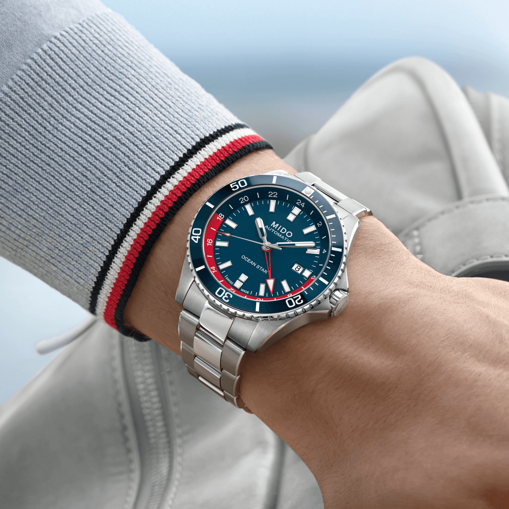 Mido Ocean Star GMT Blue-Red Special Edition Men's Watch M0266291104100