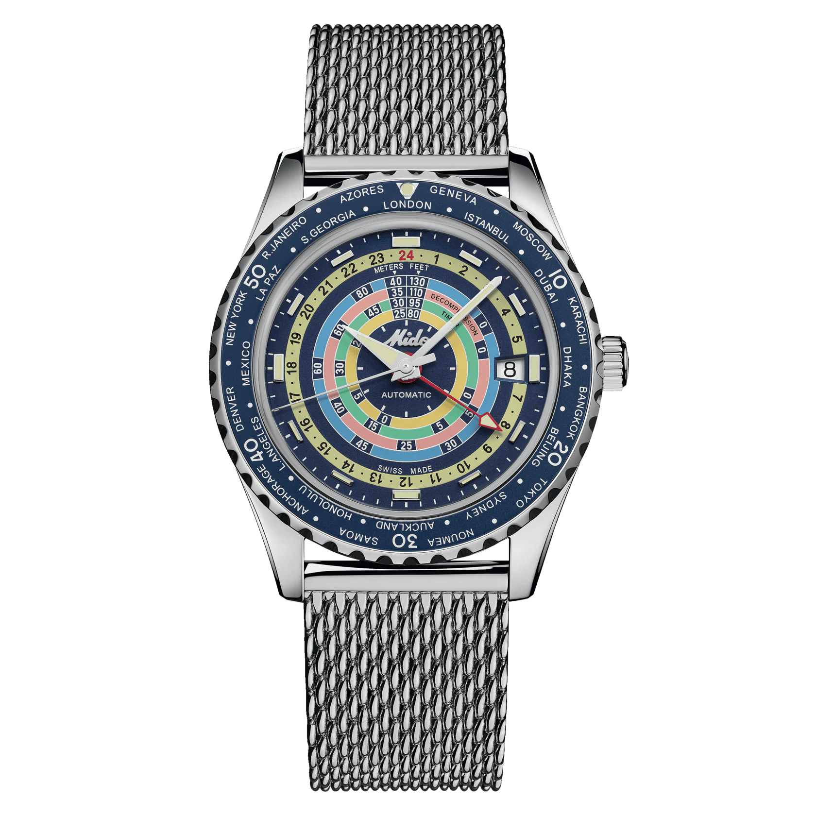 Mido Ocean Star Decompression Worldtimer Blue Men's Watch M0268291704100