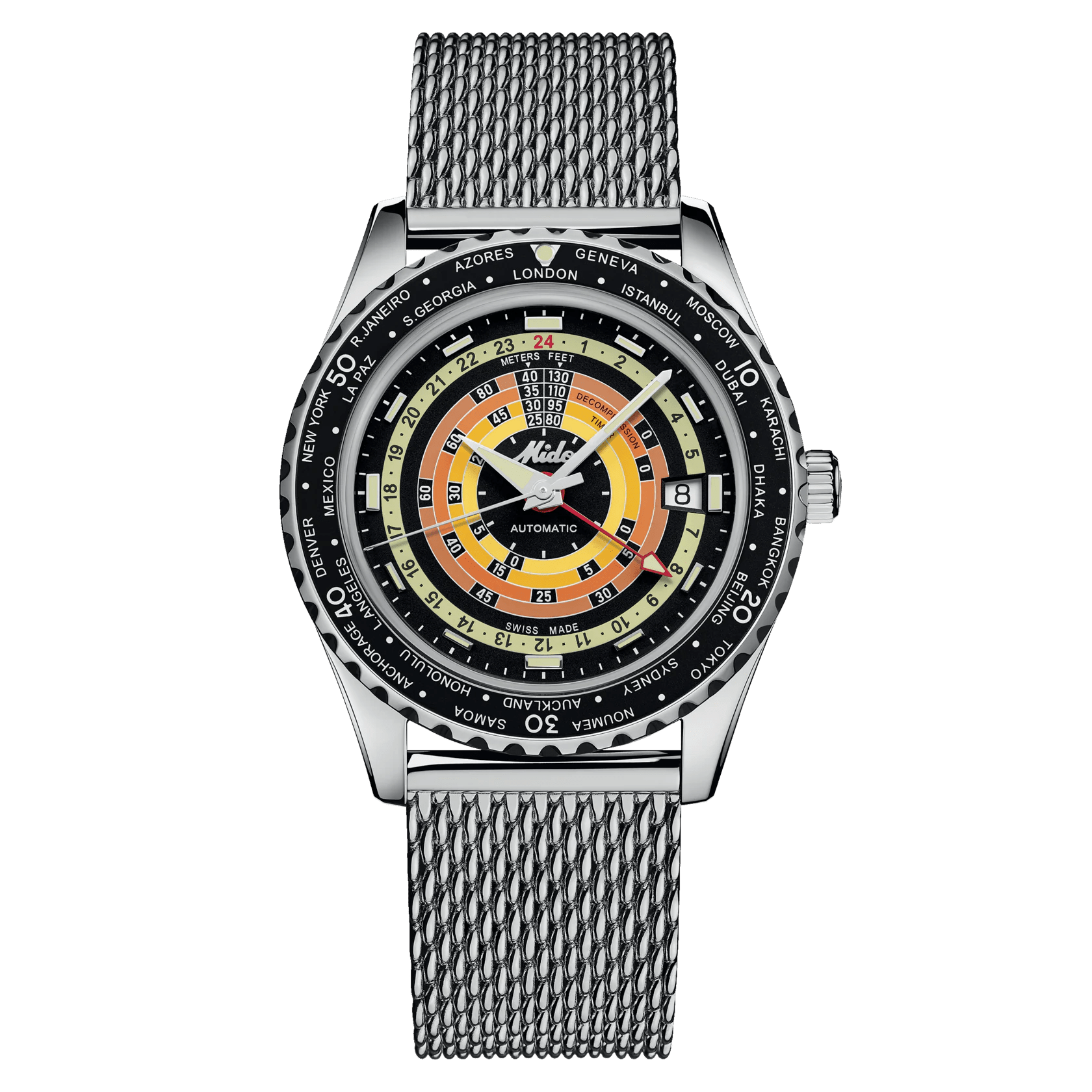 Mido Ocean Star Decompression Worldtimer Black Men's Watch M0268291705100