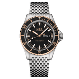 Mido Ocean Star Tribute Rose Gold Bezel Black Dial Men's Watch M0268302105100