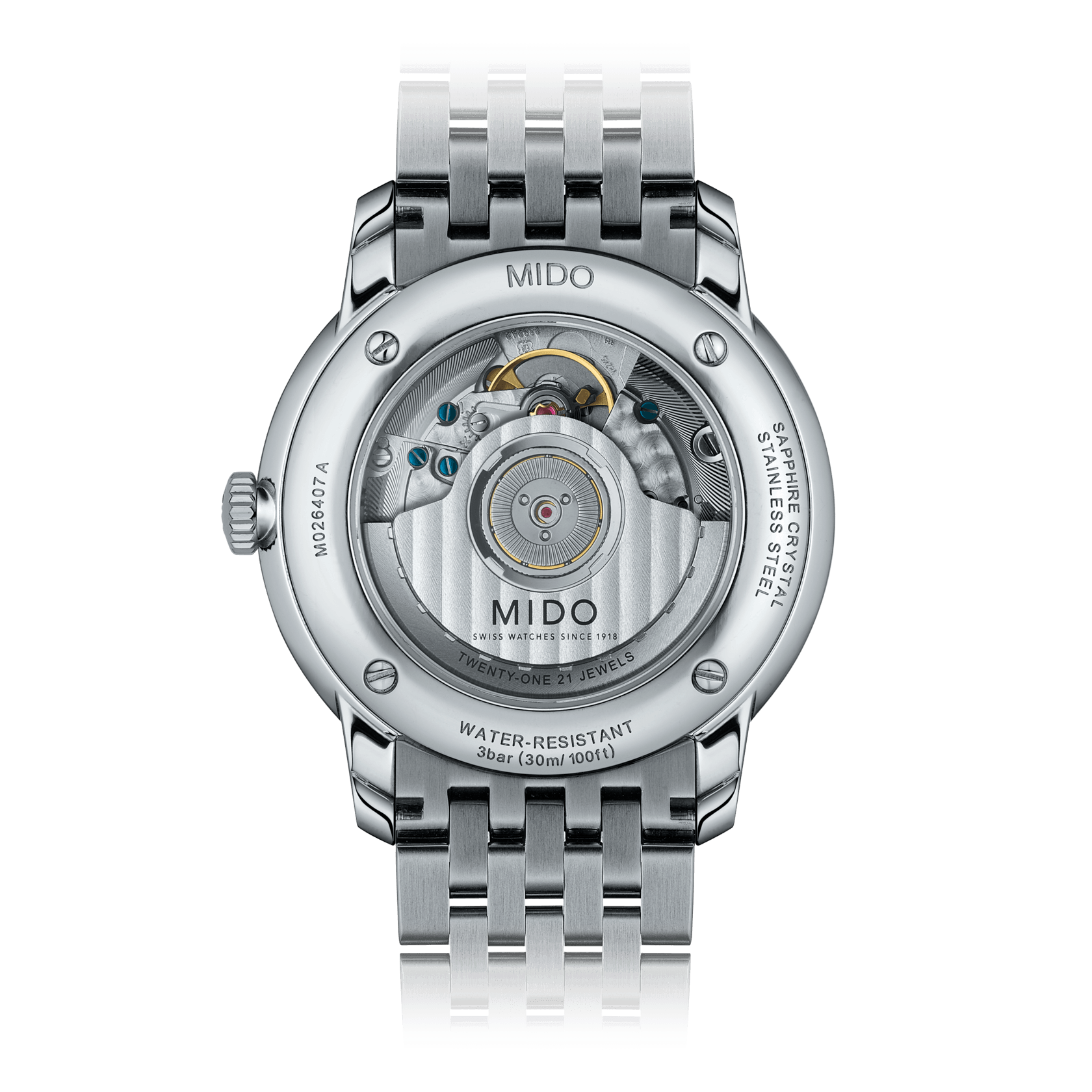 Mido Baroncelli Heritage Slim White Dial Stainless Steel Men's Watch M0274071101000