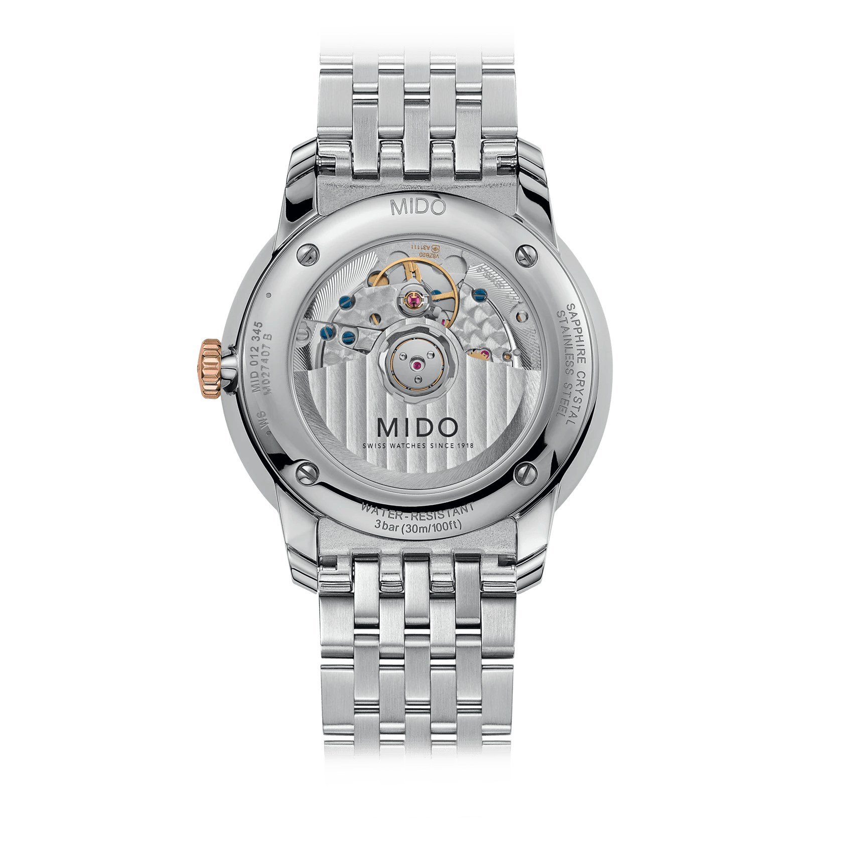 Mido Baroncelli Smiling Moon White Dial Two-Tone Men's Watch M0274072201001