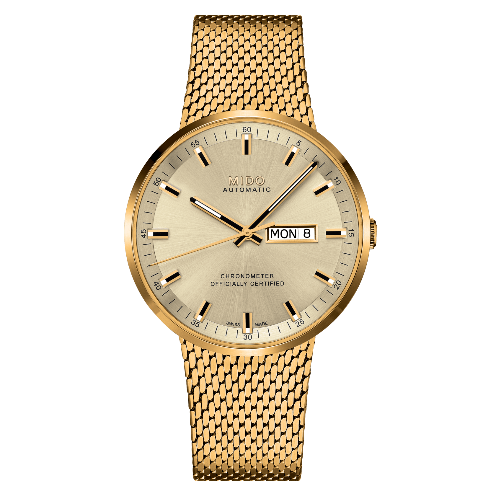 Mido Commander Icone COSC Chronometer Yellow Gold Men's Watch M0316313302100