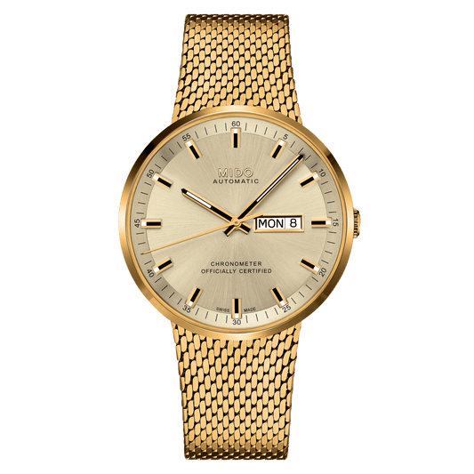 Mido Commander Icone COSC Chronometer Yellow Gold Men's Watch M0316313302100