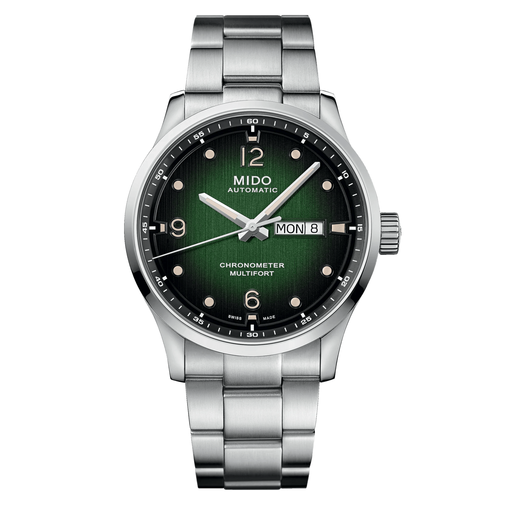Mido Multifort M Chronometer Green Gradient Steel Men's Watch M0384311109700