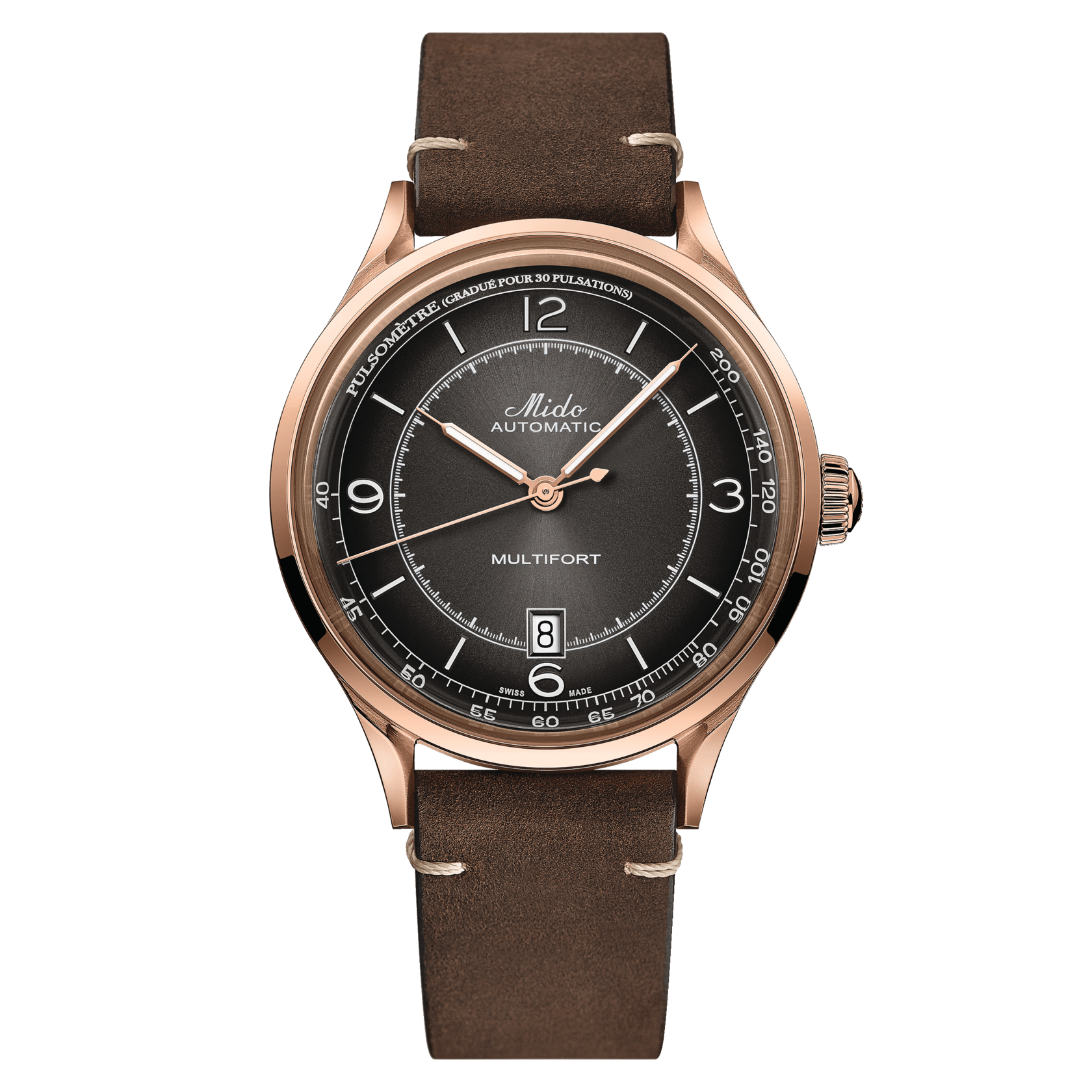 Mido Multifort Patrimony Automatic Rose Gold PVD Men's Watch M0404073606000