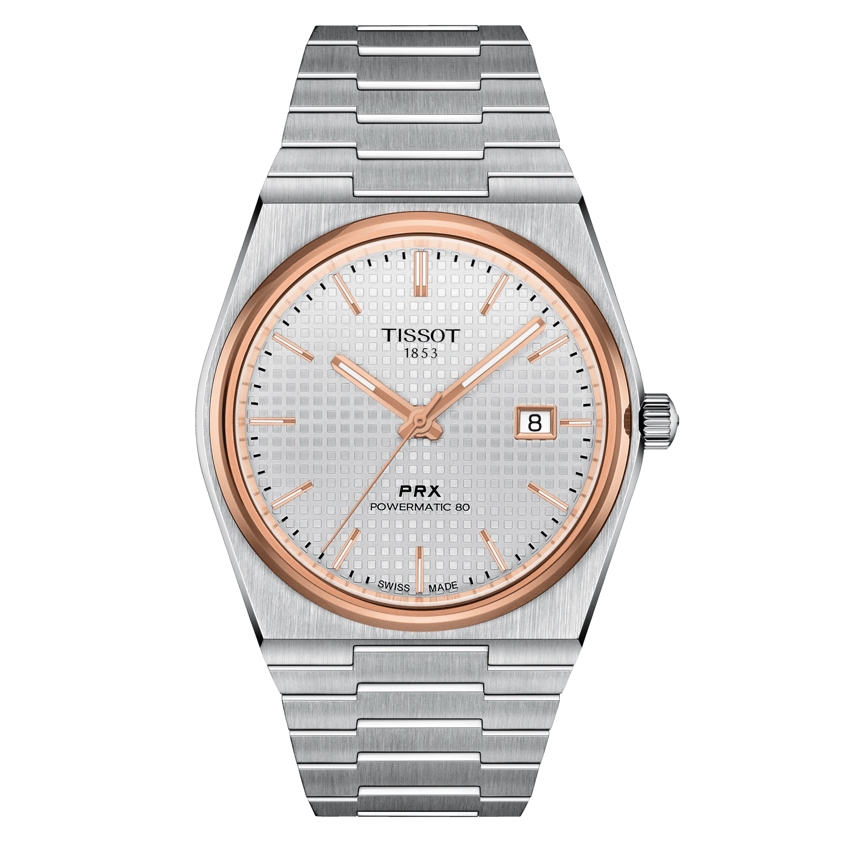 Tissot PRX Powermatic 80 Rose Gold-Silver Automatic Men's Watch T1374072103100