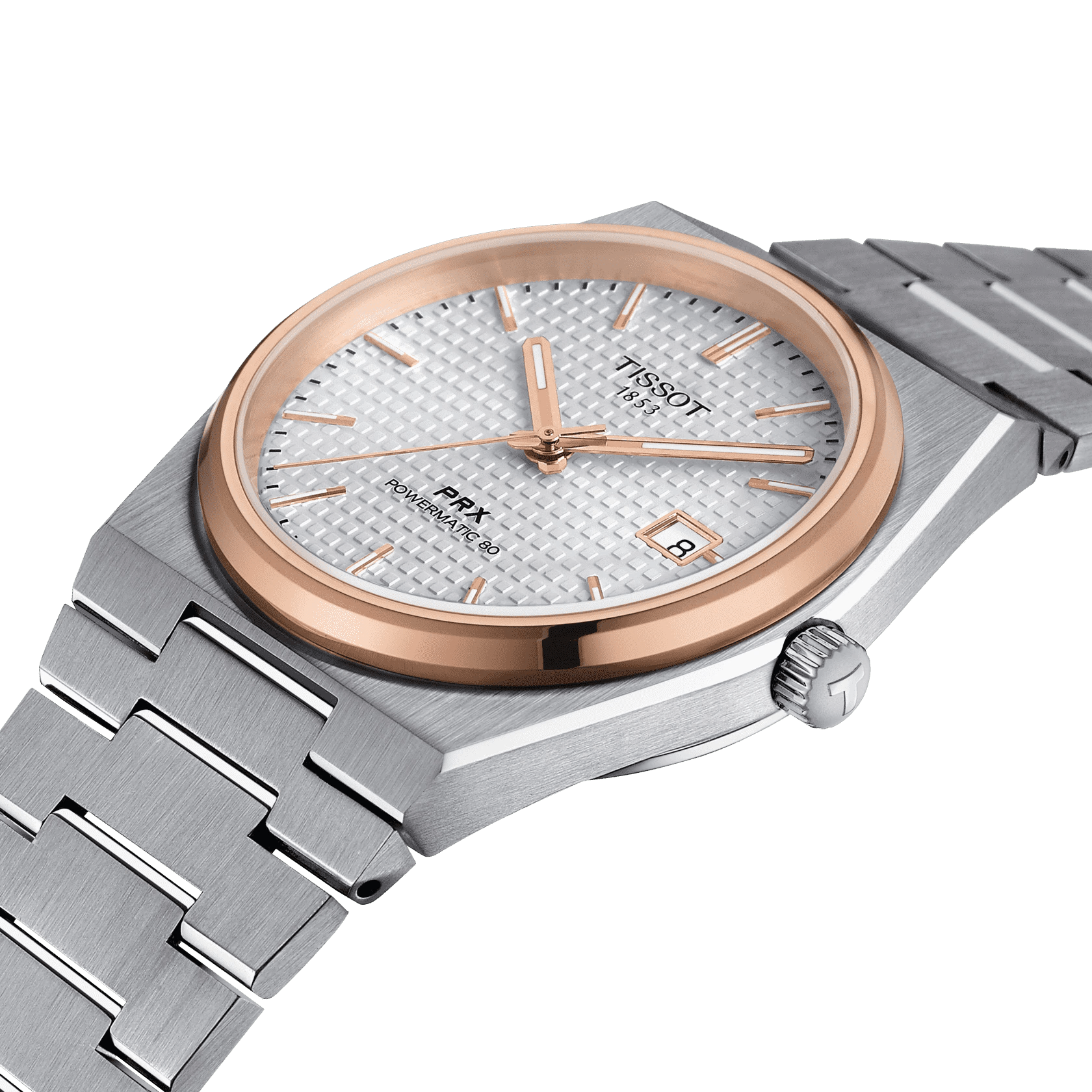 Tissot PRX Powermatic 80 Rose Gold-Silver Automatic Men's Watch T1374072103100
