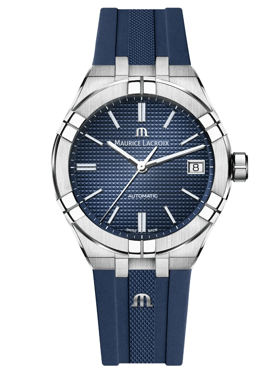 Automatic Time 39mm Plus AIKON Lacroix Men\'s Machine – AI6007-SS000-430 Blue Maurice Watch