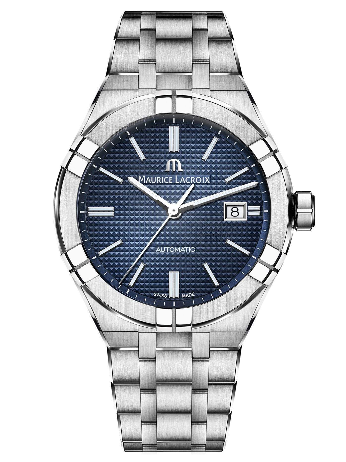 Blue Automatic – Plus Men\'s Lacroix Maurice Machine AIKON AI6008-SS00 Dial Time Watch 42mm