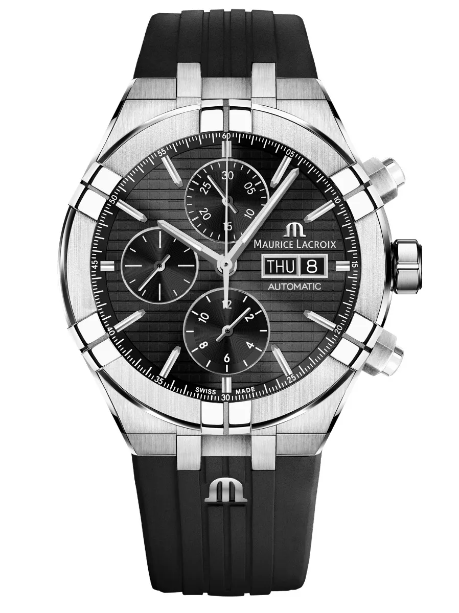 Maurice Lacroix AIKON Automatic Chronograph 44mm Black Men's Watch AI6038-SS000-330-2